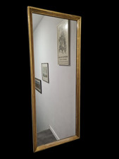 Jugendstil Spiegel vergoldet Holzrahmen Wandspiegel 110x45cm