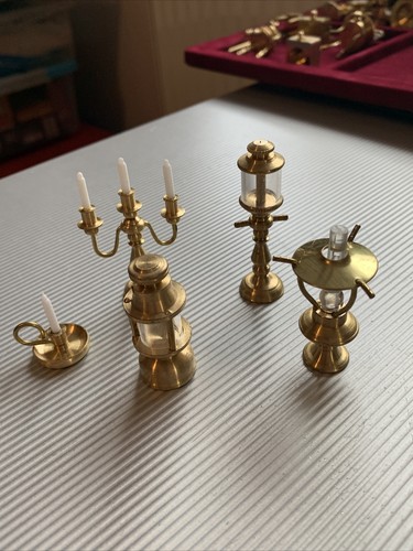 Miniatur messing laterne - 5x,