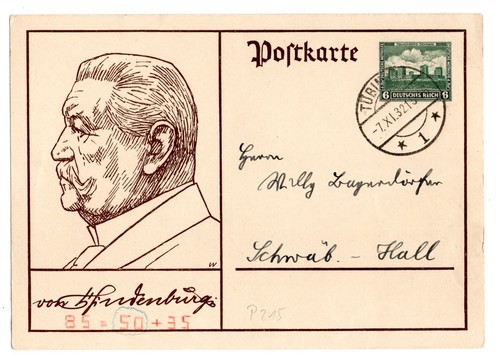 Postkarte 1932 paul von - 1932,