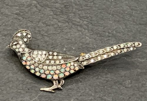 Fasan brosche opal - fasan, diamant