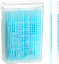 Interdentalbürsten 200 Stück extra fein Silikon Zahnzwischenraum Reinigung blau