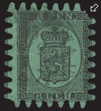 FINNLAND 6C ° Eckzunge fehlt = SUOMI / FINLAND Scott #7 f/u = FINLANDE Yvert 6 o