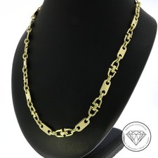Wert: 5.900,- Steigbügel Plättchen Kette 585 / 14 Kt Gold 59 cm XXYY