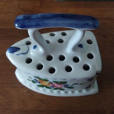 Bügeleisen Keramik -  Vintage Shabby Chic Landhausstil - Vase Pflanzgefäß Blumen