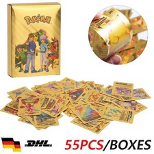 55 Stück Pokemon Karten Gold Sammelkarten Kartenspiele Cardspiele Karte Geschenk