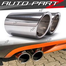 80mm Chrom Edelstahl Auspuffblenden Endrohr Blende für VW Tiguan 5N Passat B7 CC