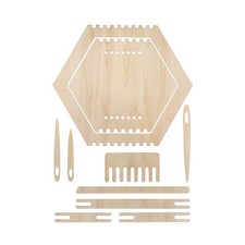 Webrahmen Set Wabe aus Holz, Dekorahmen zum Weben, natur, 11 teilig, Webhobby