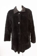 CHRIST Damen Mantel Wendemantel Lammfellmantel Gr. DE 42 Schwarz Echtes Leder