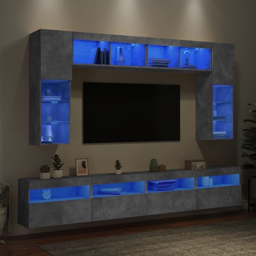 Wohnwand mit led anbauwand - tv,