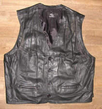 - PATAGO - Herren- LEDERWESTE / Weste / Gilet in schwarz aus Glattleder! ca. 62