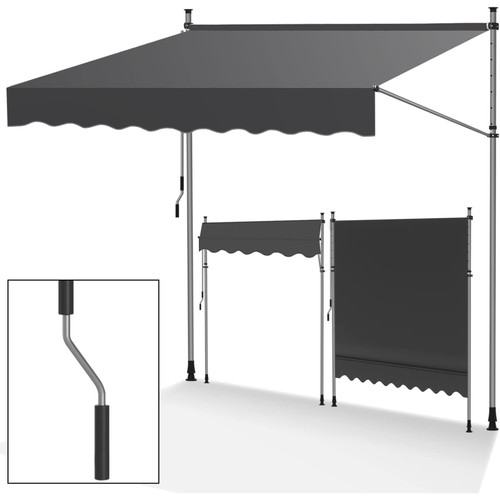 Klemmmarkise balkon 400cm - 400cm, grau