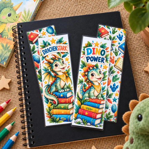 Lesezeichen kinder drache dino - drache,