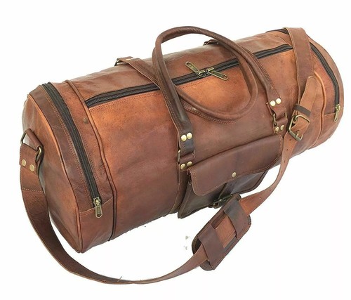Runde leder echt - leder, tasche