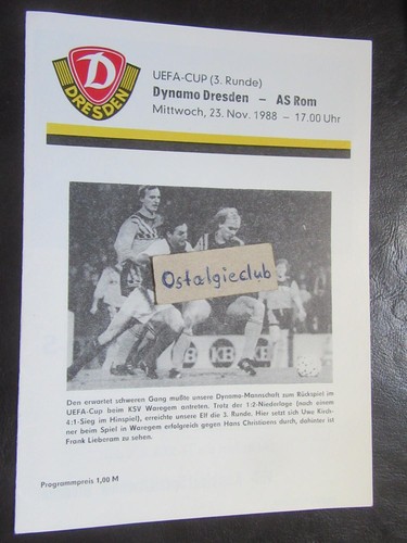 Programmheft dynamo dresden - dynamo, dresden-as