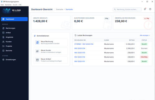 Rechnungsprogramm link erp - erp, |