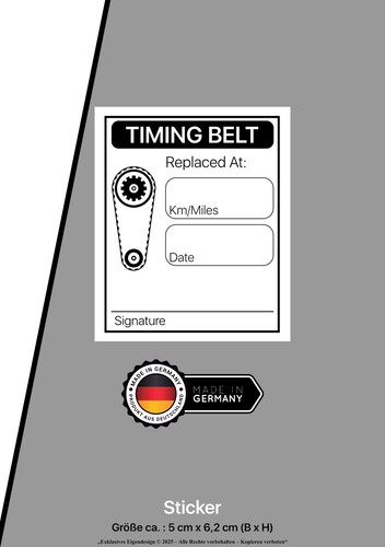 Timing belt sticker - timing,