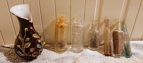 Alte glasflaschen 1x vase - alte,