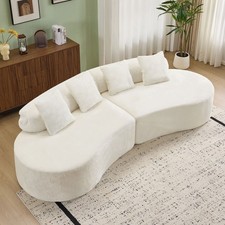 white curved multi - seater