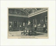 Kaisersaal im neuen Rathause zu Hamburg Marmor Büste Wilhelm II Druck ED 692