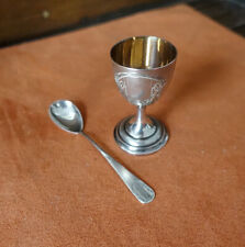 Eierbecher Taufset Eierlöffel Jugendstil Art Deco 800 Silberbecher Ostern antik