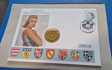 1993 GRACIA KELLY PATRICIA DE MONACO NUMISBRIEF 24-3-1993 1 FRANC LE ROI...