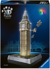 216 Teile Ravensburger 3D Puzzle Iconics Bauwerk Big Ben mit Licht 12008025
