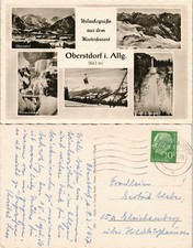Oberstdorf (Allgäu)  Mehrbild-AK ua. Sesselbahn, Ski-Sprungschanze uvm. 1957