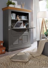 Sekretär 108x152cm Massivholz Kiefer massiv grau / eichefarbig NEU OVP!!!