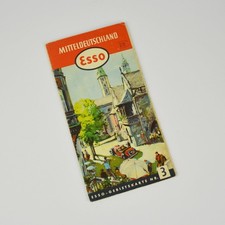 Esso Gebietskarte Nr. 3 - Mitteldeutschland - alte Straßenkarte (1952) - Vintage