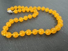 JADE Kugel Kette Collier HONIG