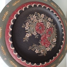 Holzteller, wunderschön in Bauernmalerei bemalt, Handarbeit, Unikat, ca. 35 cm