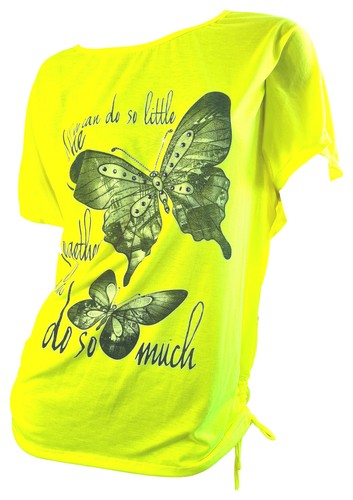 Tshirt neongelb schmetterling - neongelb,