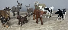 Schleich 10 Bauernhoftiere Konvolut, Kühe, Schafe, Esel, Hunde, Ziege, Kalb