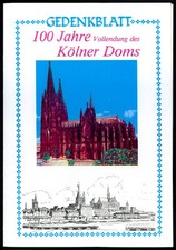 BRD GEDENKBLATT 1980 KÖLN 100 JAHRE VOLLENDUNG DES KÖLNER DOMS ub23