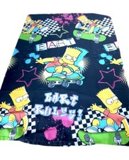 Vintage Simpsons Bettwäsche Bettdecke Bart Rules Skateboard Graffiti Y2K