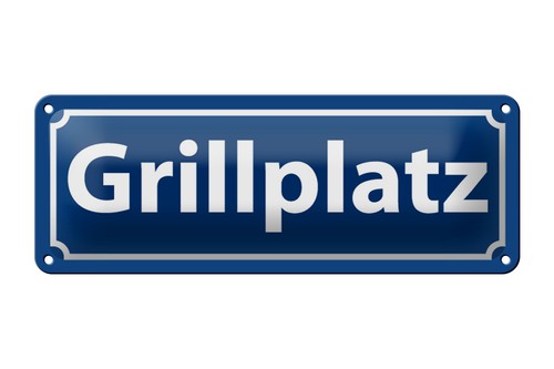 Blechschild grillplatz 27x10 - grillplatz,