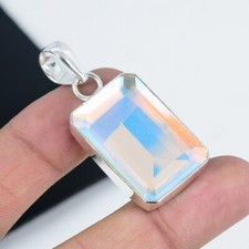 Mystic Topas Edelstein Handgemacht 925 Sterling Silber Schmuck Anhänger Birthday