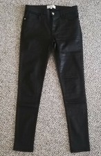 Damenhose, Mango, Wax Cotton, schwarz, Gr. 38