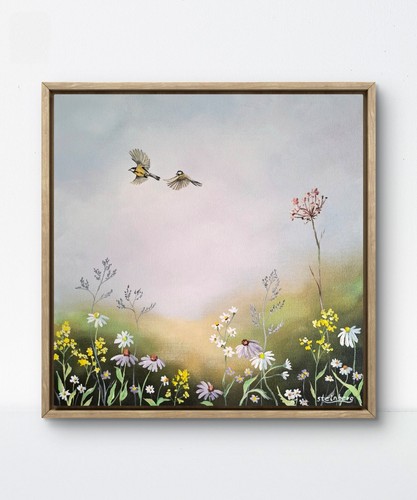 Acrylbild landschaft misty - acrylbild, "misty