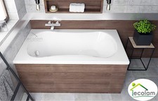 Badewanne Wanne Rechteck Sitzbadewanne Mini mit Sitz 120 x 70 Füße Ablauf Acryl