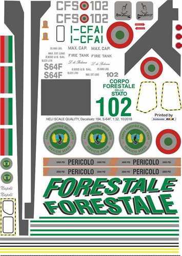 Decal 181 sikorsky - decal, s-64f