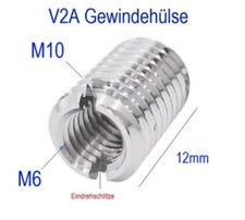 V2A Gewinde Hülse Adapter M10 auf M6 12mm Gewinde Adapter M10 M6 Gewindeadapter