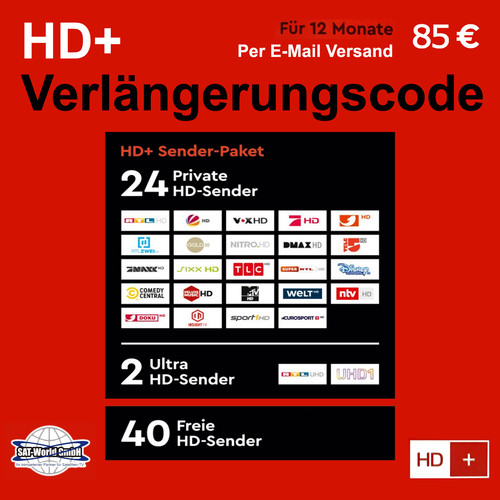 Verlängerung für 12 - hd+,