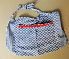 Selbsgemachte Kinderschürze blau/weiß kariert mit Tsaasche - !!