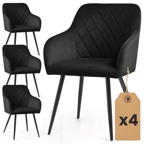 Velours polsterstuhl mit - 4x,