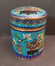 Antike Cloisonne Deckeldose China - Japan