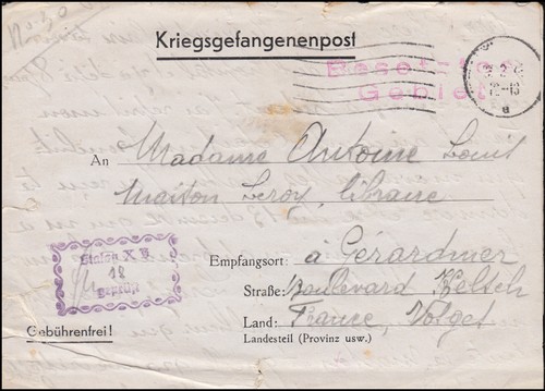 Kriegsgefangenenpost stalag - kriegsgefangenenpost,