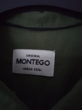 MONTEGO-Herrenhemd (langarm-oliv), Gr. L, 100% BW
