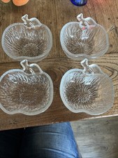 4 Glasschalen Apfel - 70er