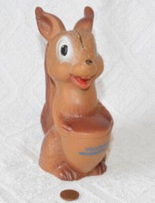 vintage Spardose Moneybank Figur Eichhörnchen Volksbank Weserbergland